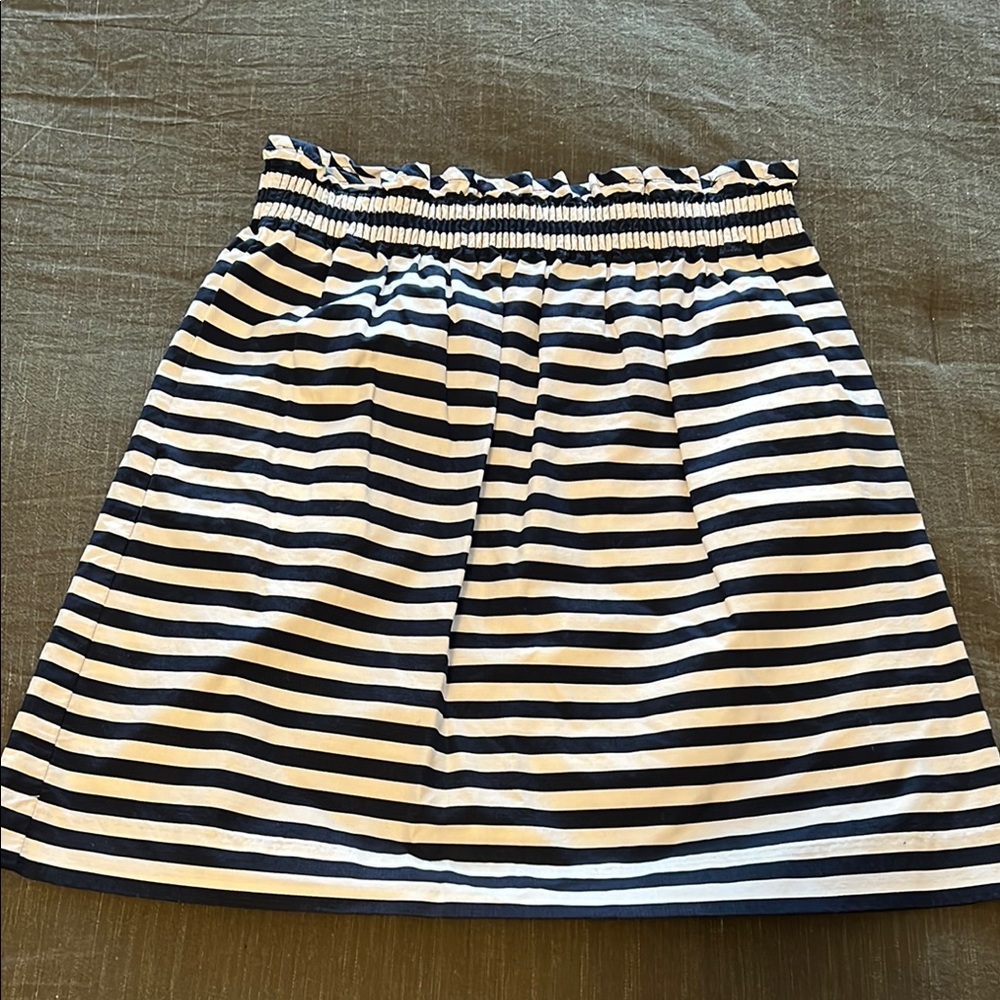 J. Crew White and Blue Mini Skirt